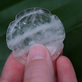 Clear Quartz Flower Crystal Worry Stone