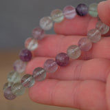 Fluorite Crystal Round Bead Bracelet