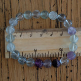 Fluorite Crystal Round Bead Bracelet