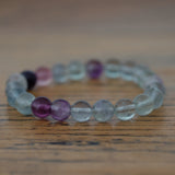 Fluorite Crystal Round Bead Bracelet