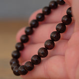 Garnet Crystal Round Bead Bracelet