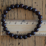 Garnet Crystal Round Bead Bracelet