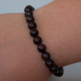 Garnet Crystal Round Bead Bracelet