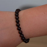 Garnet Crystal Round Bead Bracelet