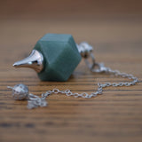 Green Aventurine Polyhedron Crystal Pendulum