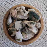 Green Tourmaline in Quartz Mini Raw Rough Crystal Chunks