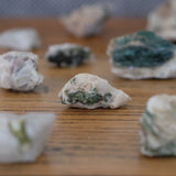 Green Tourmaline in Quartz Mini Raw Rough Crystal Chunks