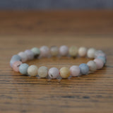 Morganite Crystal Round Bead Bracelet
