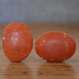 Orange Calcite Crystal Palm Stone