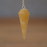 Orange Calcite Crystal Pendulum