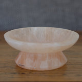 Orange Selenite Crystal Bowl with Stand