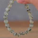 Prehnite Crystal Round Bead Bracelet