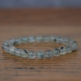 Prehnite Crystal Round Bead Bracelet