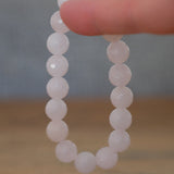 Rose Quartz Faceted Round Bead Crystal Bracelet