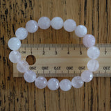 Rose Quartz Faceted Round Bead Crystal Bracelet