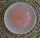 Rose Quartz Crystal Disc Palm Stone