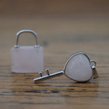 Rose Quartz Crystal Lock and Key