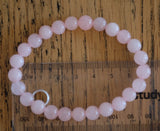 Rose Quartz Round Bead Crystal Bracelet