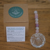 Rose Quartz, Aquamarine & Amethyst Suncatcher
