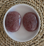 Strawberry Quartz Crystal Palm Stone