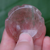 Strawberry Quartz Flower Crystal Worry Stone
