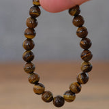 Tigers Eye Round Crystal Bead Bracelet