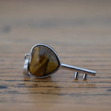 Tigers Eye Crystal Lock and Key