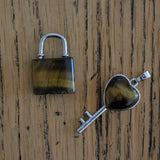 Tigers Eye Crystal Lock and Key