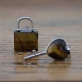 Tigers Eye Crystal Lock and Key