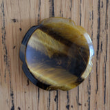 Tigers Eye Flower Crystal Worry Stone
