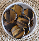 Tigers Eye Flower Crystal Worry Stone