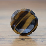 Tigers Eye Flower Crystal Worry Stone