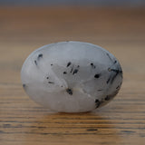 Tourmalinated Quartz Crystal Palm Stone