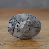 Tourmalinated Quartz Crystal Palm Stone