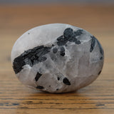 Tourmalinated Quartz Crystal Palm Stone