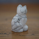 White Howlite Crystal Cat