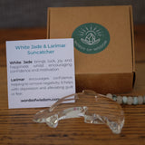 White Jade & Larimar Crystal Dolphin Suncatcher