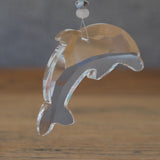 White Jade & Larimar Crystal Dolphin Suncatcher