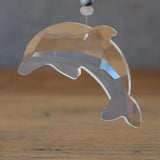 White Jade & Larimar Crystal Dolphin Suncatcher