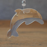 White Jade & Larimar Crystal Dolphin Suncatcher