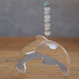 White Jade & Larimar Crystal Dolphin Suncatcher
