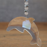 White Jade & Larimar Crystal Dolphin Suncatcher