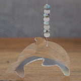 White Jade & Larimar Crystal Dolphin Suncatcher