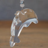 White Jade & Larimar Crystal Dolphin Suncatcher