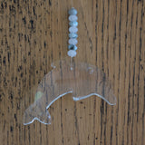 White Jade & Larimar Crystal Dolphin Suncatcher