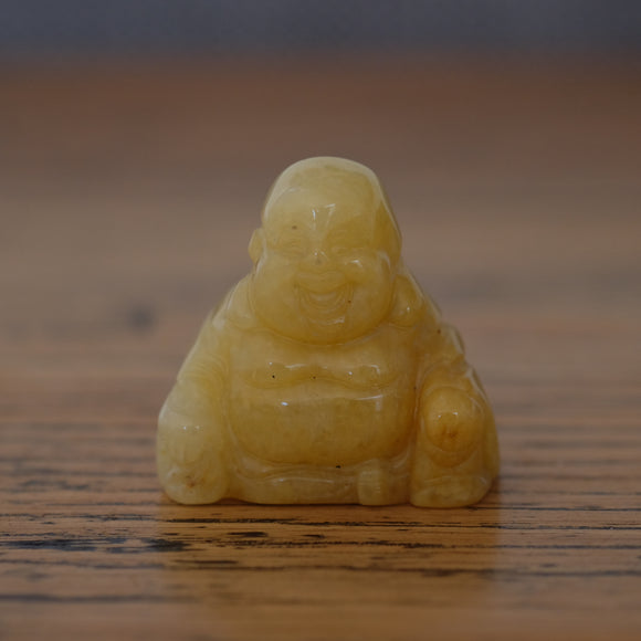 Yellow Jade Crystal Laughing Buddha