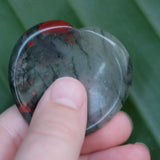 African Bloodstone Heart Crystal Worry Stone