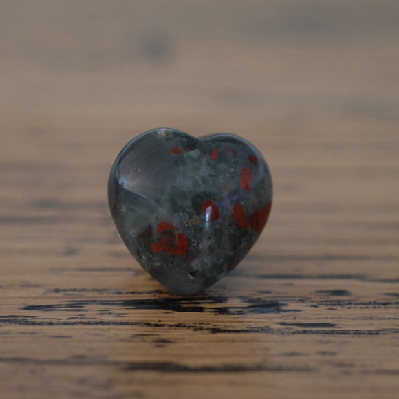 African Bloodstone Crystal Hearts