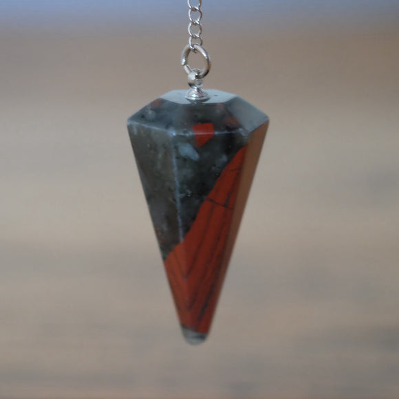 African Bloodstone Crystal Pendulum
