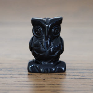 Black Obsidian Crystal Owl